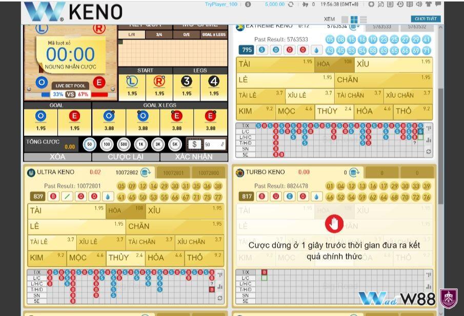 Kinh nghiệm chơi Keno W88 dành cho tân game thủ